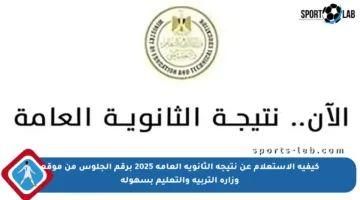 كيفية الاستعلام عن نتيجة الثانوية العامة 2025 برقم الجلوس من موقع وزارة التربية والتعليم بسهولة